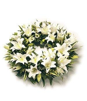 White Lily Wreath